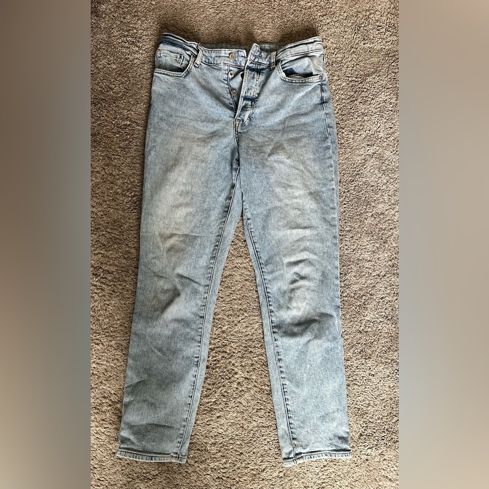 Acid Wash H&M button fly mom jeans